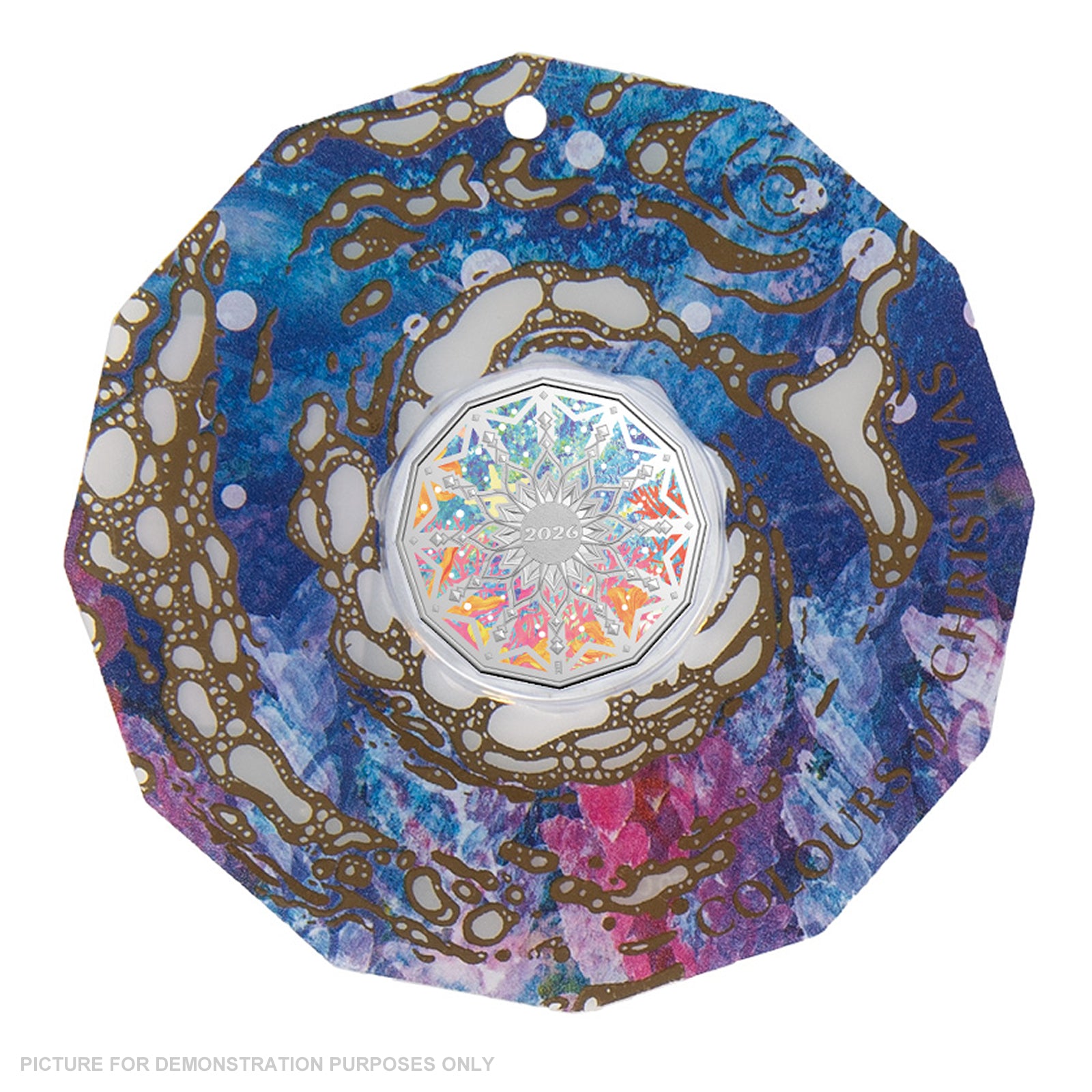 RAM 2026 Christmas Decoration 50c Uncirculated Coloured Coin - Blue/Purple
